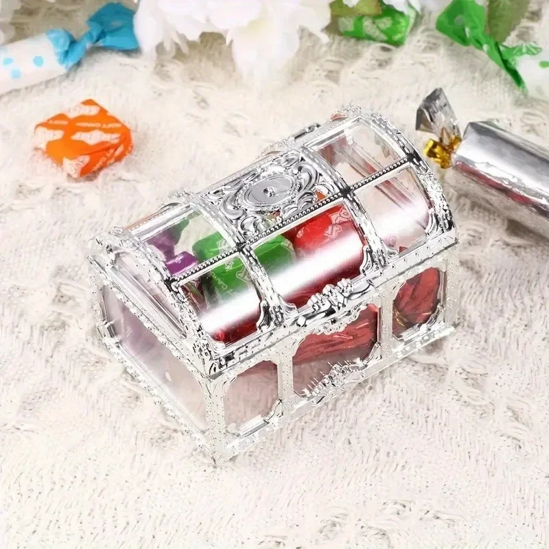 16pcs Elegant Clear Plastic Treasure Boxes with Latch Gift Display Storage for Weddings Birthdays Anniversaries Decorative Boxes