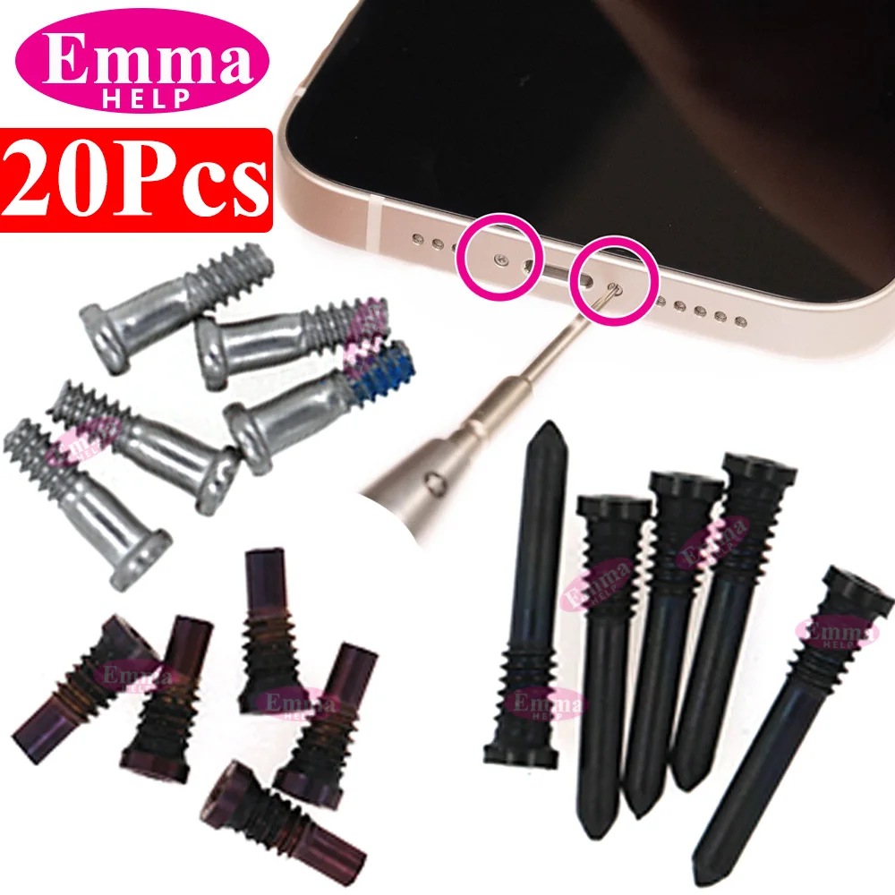 Tornillo de reparación de base inferior Pentalobe para iPhone, cubierta trasera, 13, 14, 11 Pro Max, X, XS, XR, 7, 8 Plus, accesorios de pieza, 20