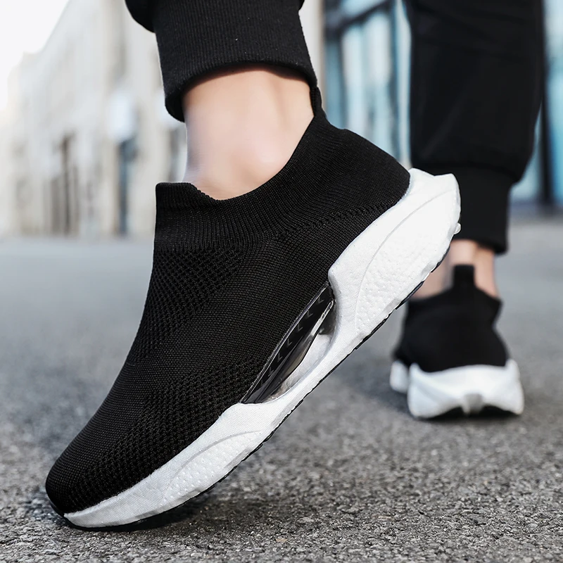 Summer Men Running Shoes Mesh Breathable Casual Outdoor Sports Fashion Sneakers 2024 New Slip-on Tennis Shoes Men