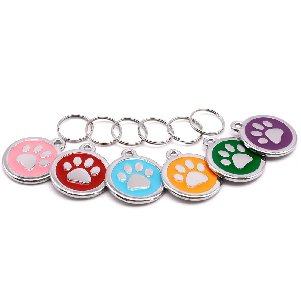 Imagem -04 - Pata Cão Tag Personalizado Animal de Estimação id Tags Nome Gravado Número de Telefone para Animal de Estimação Gato id Tag Pendente Necklce Atacado 100 Peças