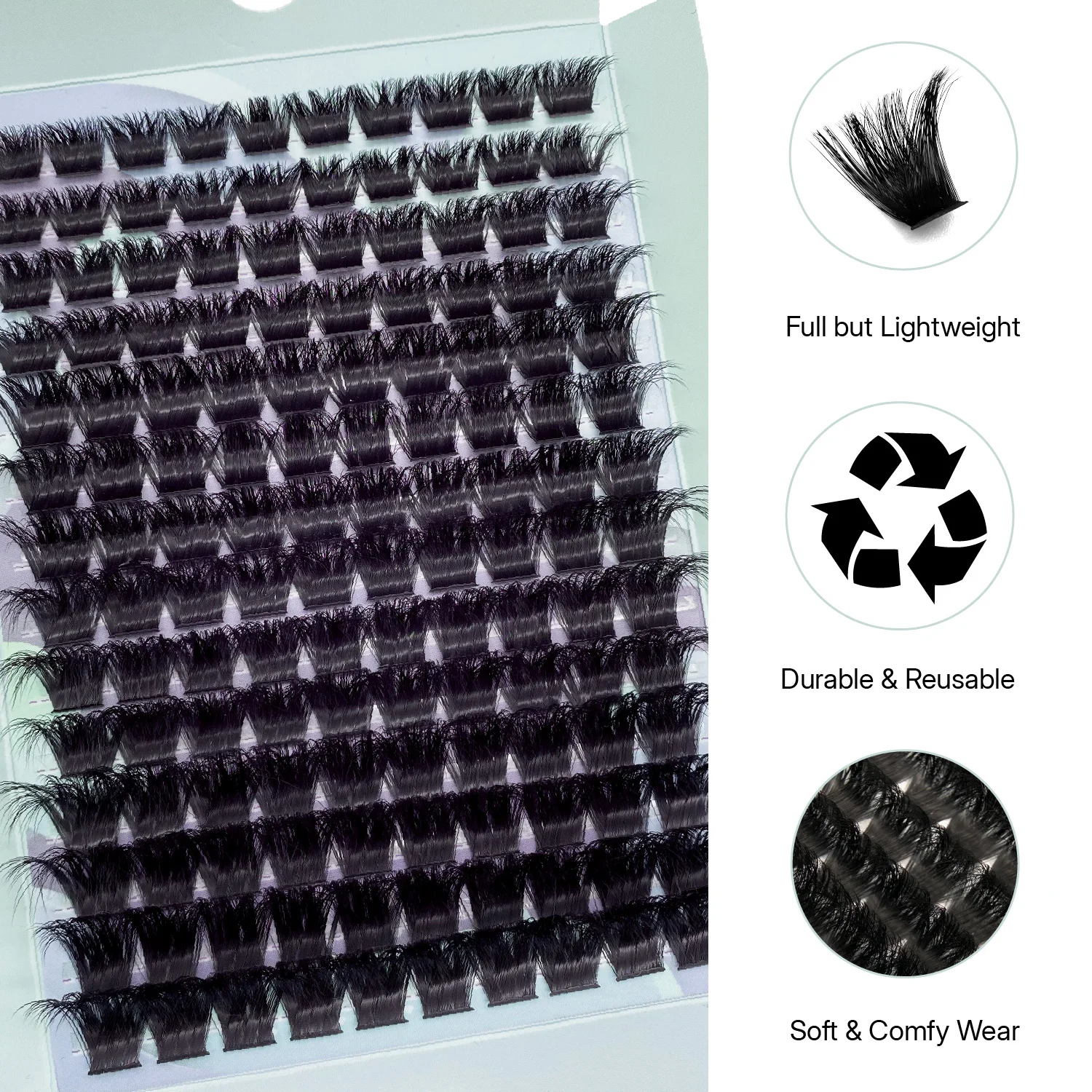 Q&DYHDHZP Lazy Segment Lashes Kit 140 Clusters Faux Mink DIY At Home Self Application Daily Natural False Eyelashes