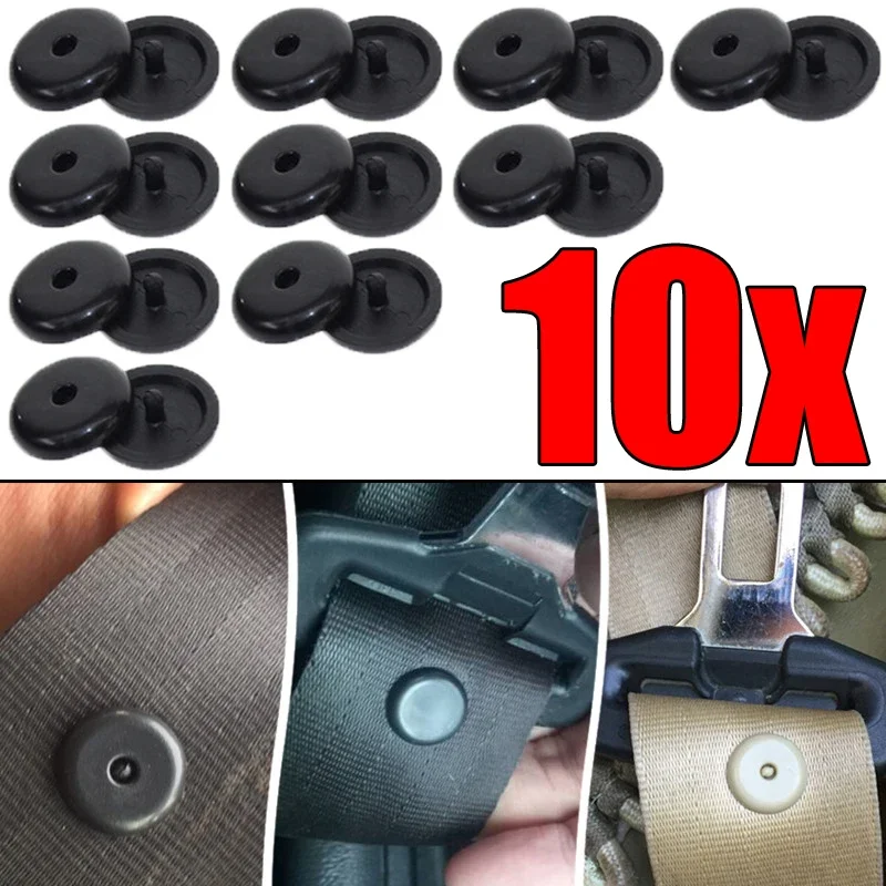 

10/20/30Pcs Car Safety Seatbelt Stopper Buckle Anti-slip Seat Belt Stop Button Plastic Auto Car Seat Belt Spacing Limit Stoper