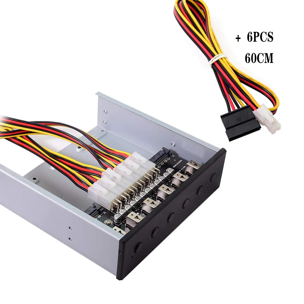6 Way Hard Disk Selector Controller Hard Drive Power Switch Module for Desktop Computer Support 2.5/3.5 Inch SATA HDD