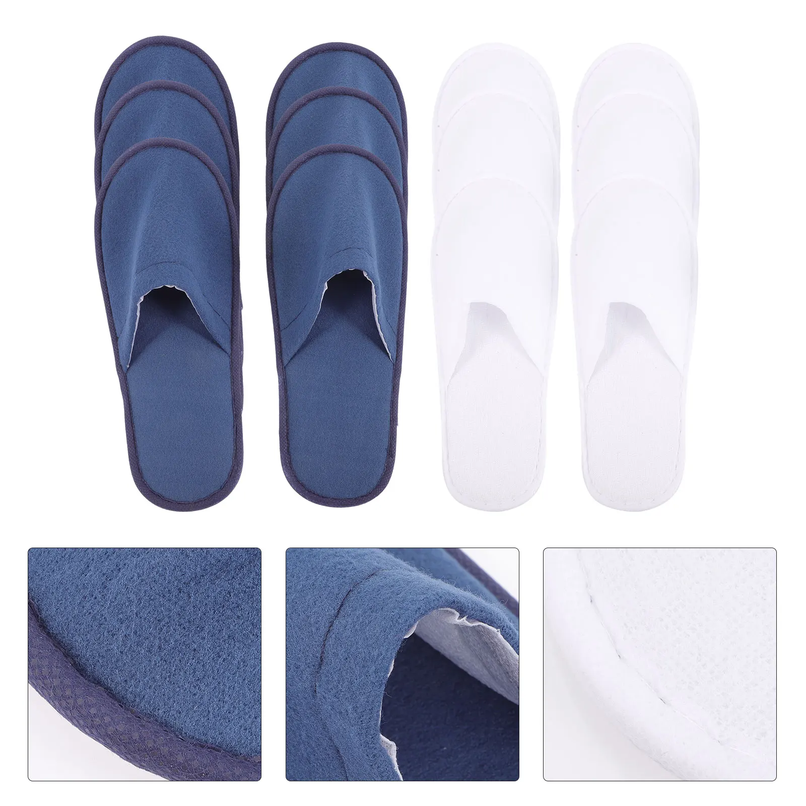 

6 Pairs Slippers Indoor Home Single Use Hotel Bathroom Guest Unisex Travel Disposable Non-slip Women's