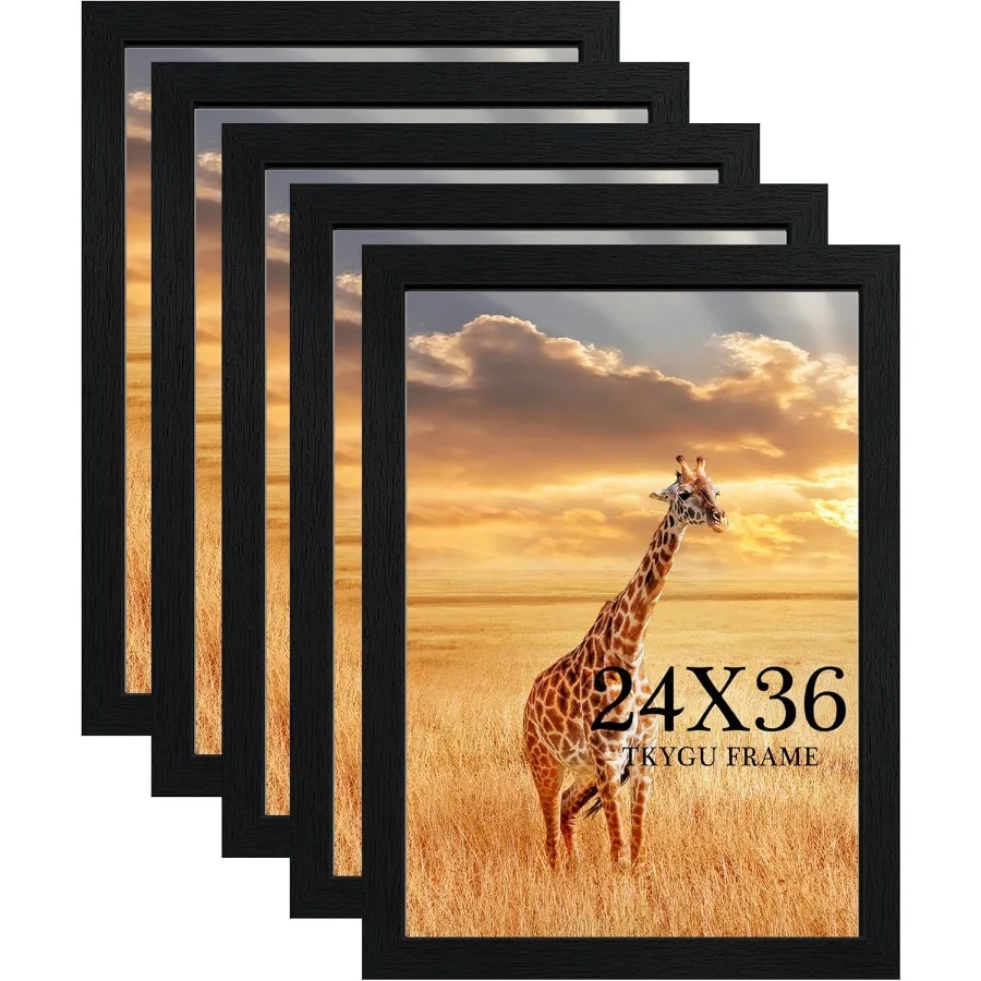 24x36 Poster Frame Black Set of 5 Woodgrain Frame for 24x36 in Studio Gallery