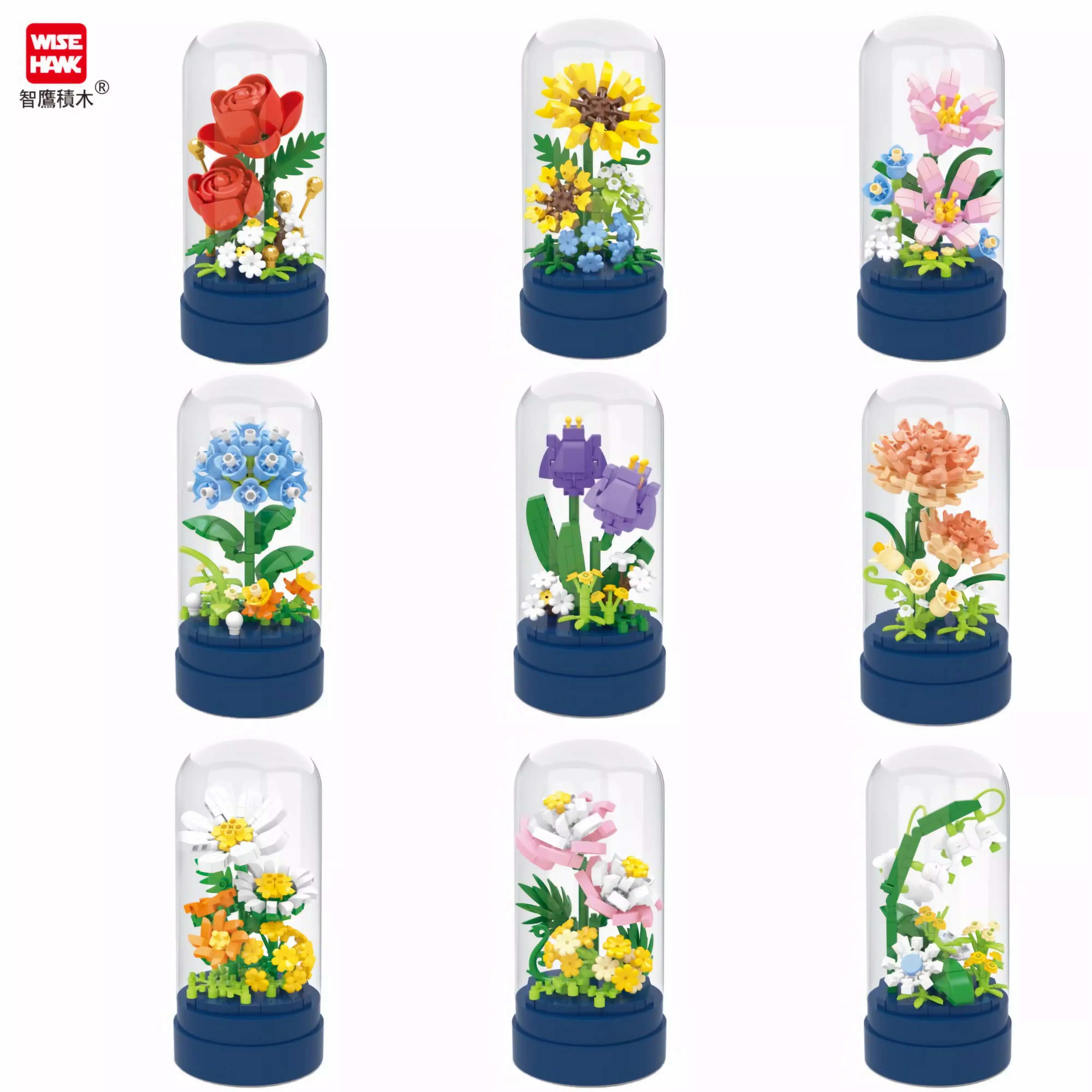 Ramo de partículas de diamante DIY, bloques de construcción para jardín, rosa, tulipán, orquídea, varias flores, bonsái, modelo, decoración del hogar, juguetes para niños, regalos
