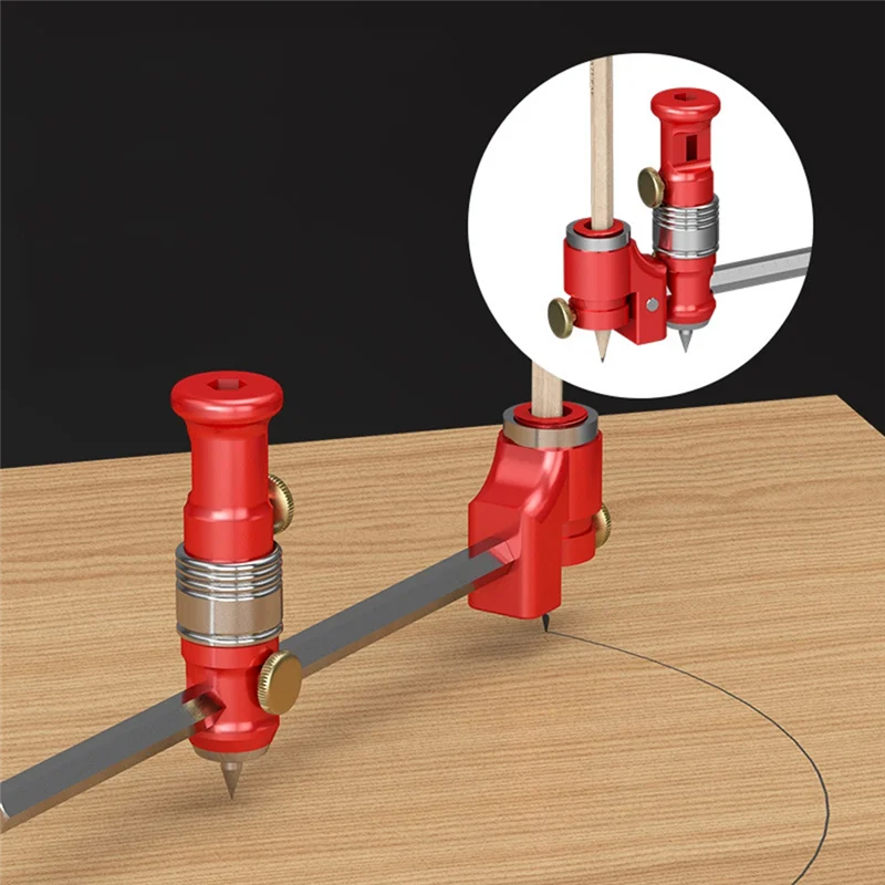 M12K-Precision Linear Arc Wheel Marking Gauge Center Finder Ruler Compass Dual-Purpose Scriber Woodworking Tool