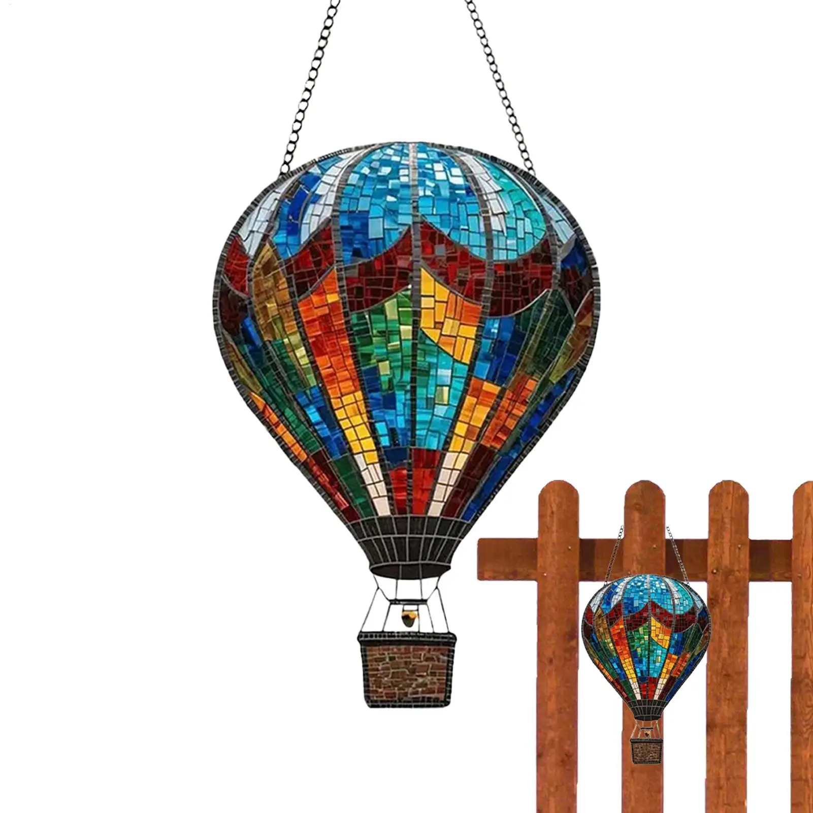 

Solar Hot Air Balloon Pathway Flickering Flame Light Decorative Weather-Resistant Hangable Lantern For Yard Porch Patio Wedding