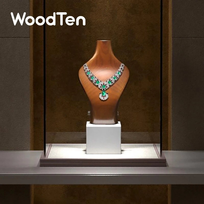 

Подставка-витрина WoodTen из массива дерева для ювелирных изделий: держатель для кулонов и ожерелий, органайзер для демонстрации на прилавке