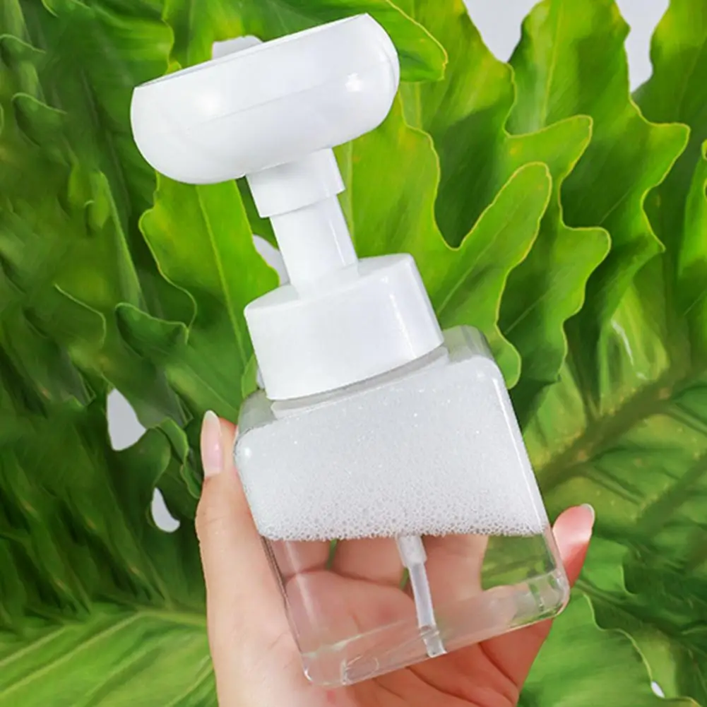 250ml Soap Bottle High Capacity Refillable Foaming Lotions Portable Flower Shape Pump Head Soap Shampoo Bottle for Home