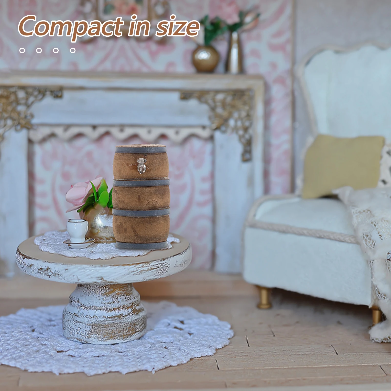 

2 Sets Miniature Wine Cellar Decoration Bar Decorations Dollhouse Barrel Accessories Realistic Beer Cups Mugs