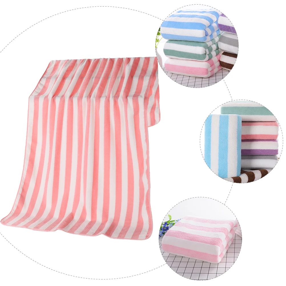 

Coral Fleece Bath Towels Absorbent Beach Thickened Soft White Shower Bathroom Spa Practical Elegant Simple