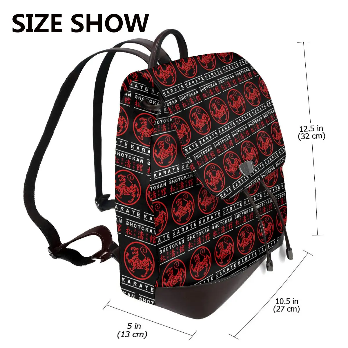 Shotokan Karate White Text Bookbag School Student Bags Hiking Travel Daypack for Women Fashion Derma Backpack
