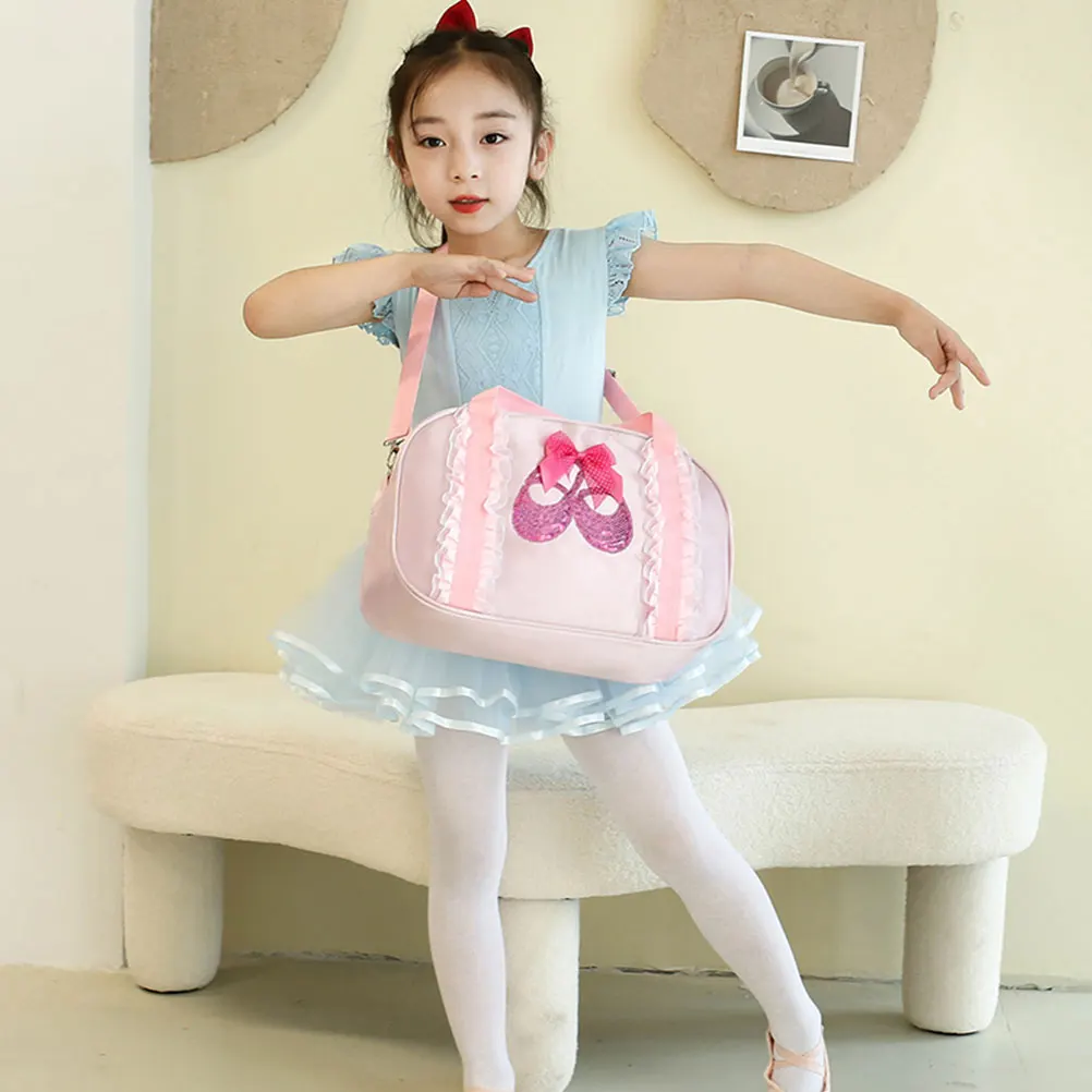 

Adorable Ballet Dance Bag for Fashionable Single Shoulder Pouch Smooth Zipper Large Capacity Cross-Body Storage