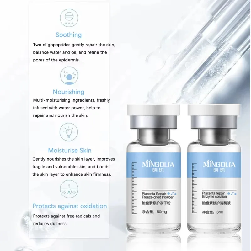 Oligopeptide Placenta Freeze-dried Powder Essence Repair Facial Moisturiz Hydrating Pore Shrinkage Skin Rejuvenation Skin Care