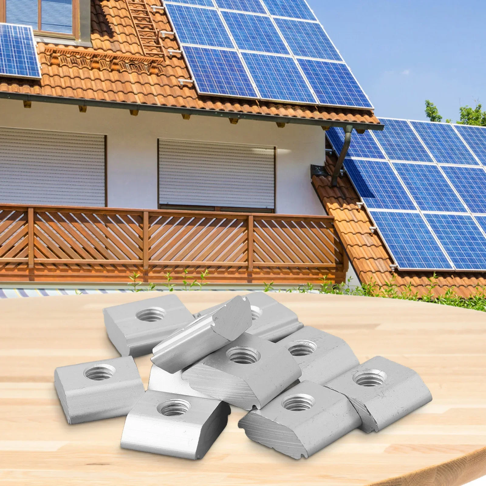 10Pcs Solar Panel Mounting Aluminum Alloy For Framed Photovoltaic Panels Un Iversal Fasteners Part Aluminum Alloy 20x23.7x9mm