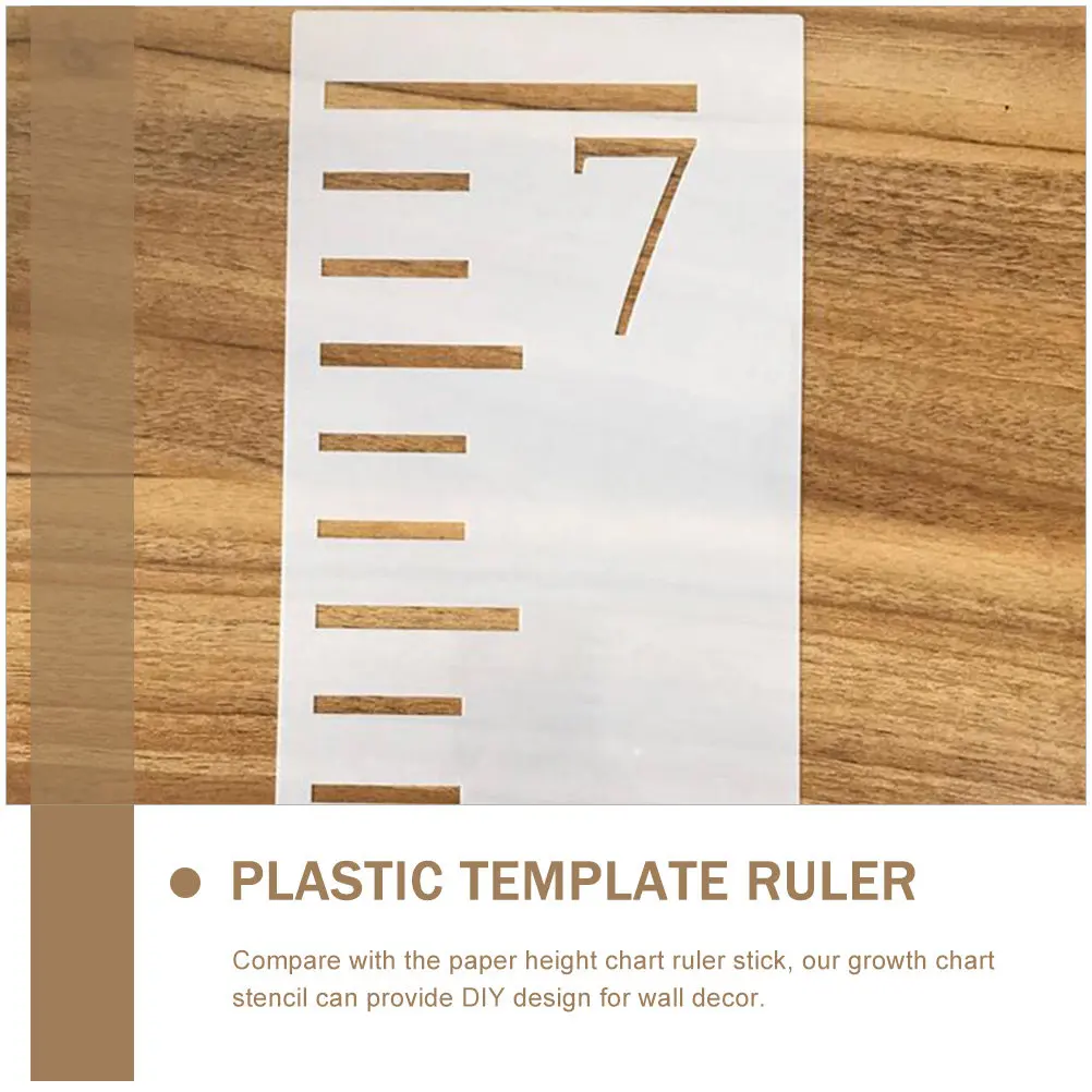 7Pcs Kids Growth Chart Stencil Set Pet Reusable Height Measuring Ruler for Wall Decor DIY Painting Template Flexible Washable