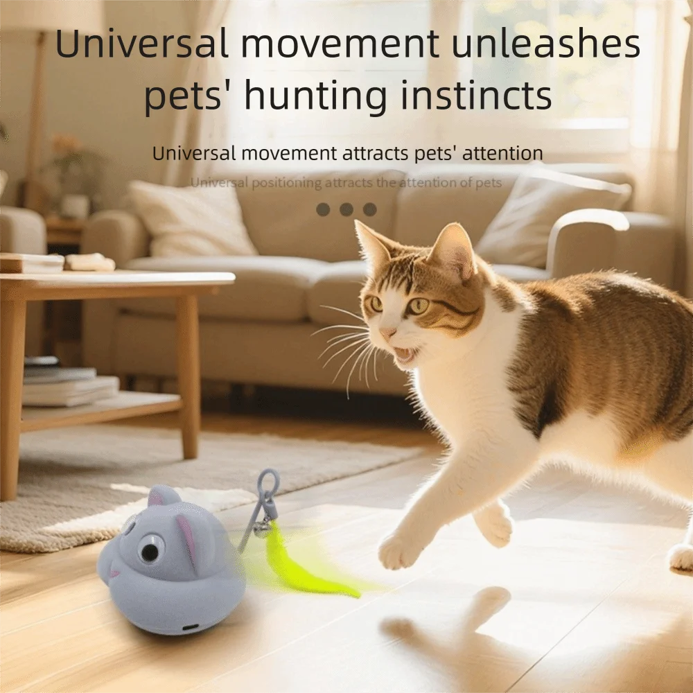 

Rechargeable Interactive Cat Toy Electric Plastic Electric Moving Mice Toy Smart Chewing Exercise Automatic Cat Teasing Device
