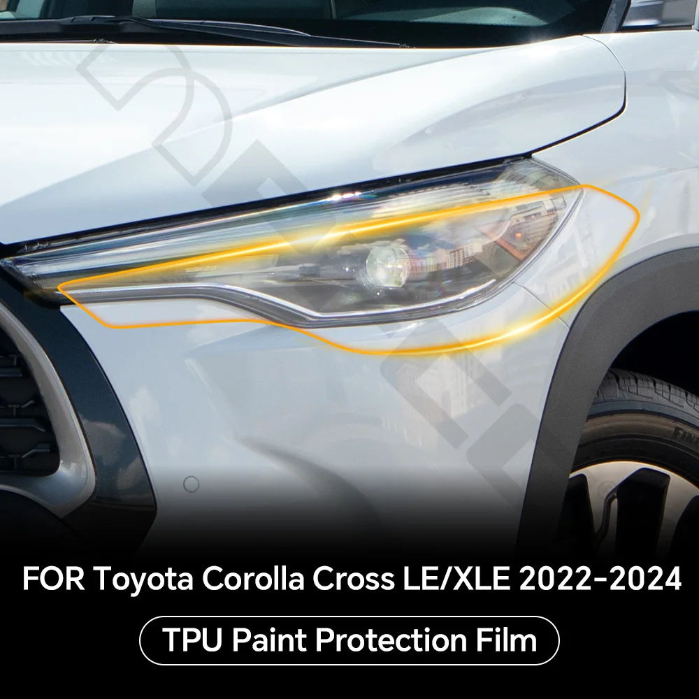 

For Toyota Corolla Cross LE XLE 2022-2024 Headlight Rearview Film TPU Protection Film Pre-cut Clear PPF Anti-scratch Resistant