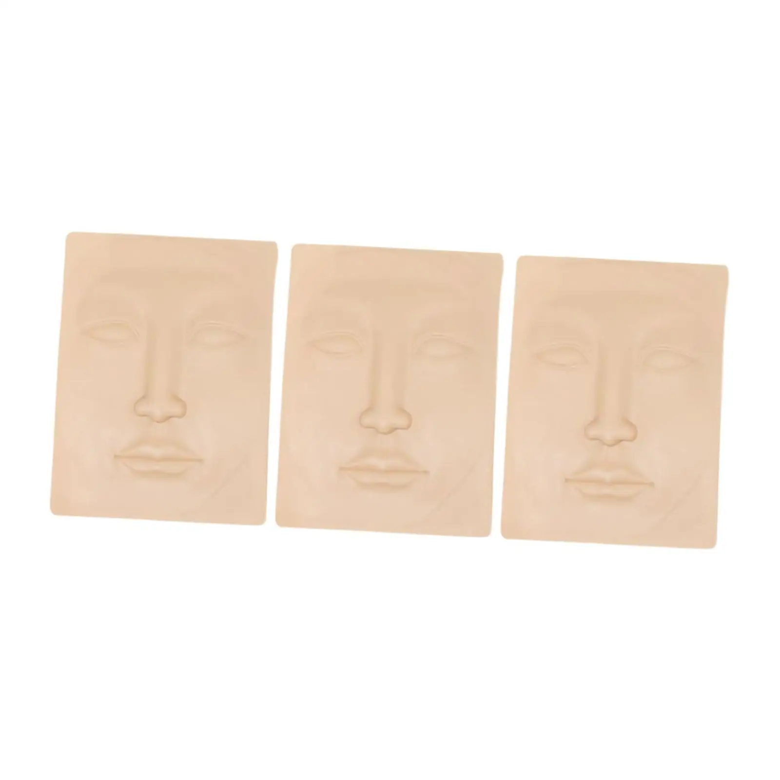

3Pcs Makeup Practice Skin for Eyebrow Lip Makeup Training Silicone Permanent Makeup Face Makeup Training for Artists Beginners