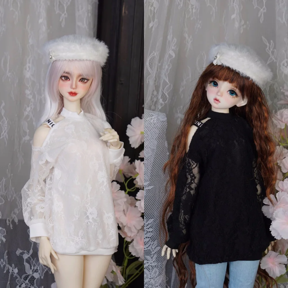 

bjd Doll clothes fit on 1/3 Uncle size off-the-shoulder fashion hoodie lace top doll accessories