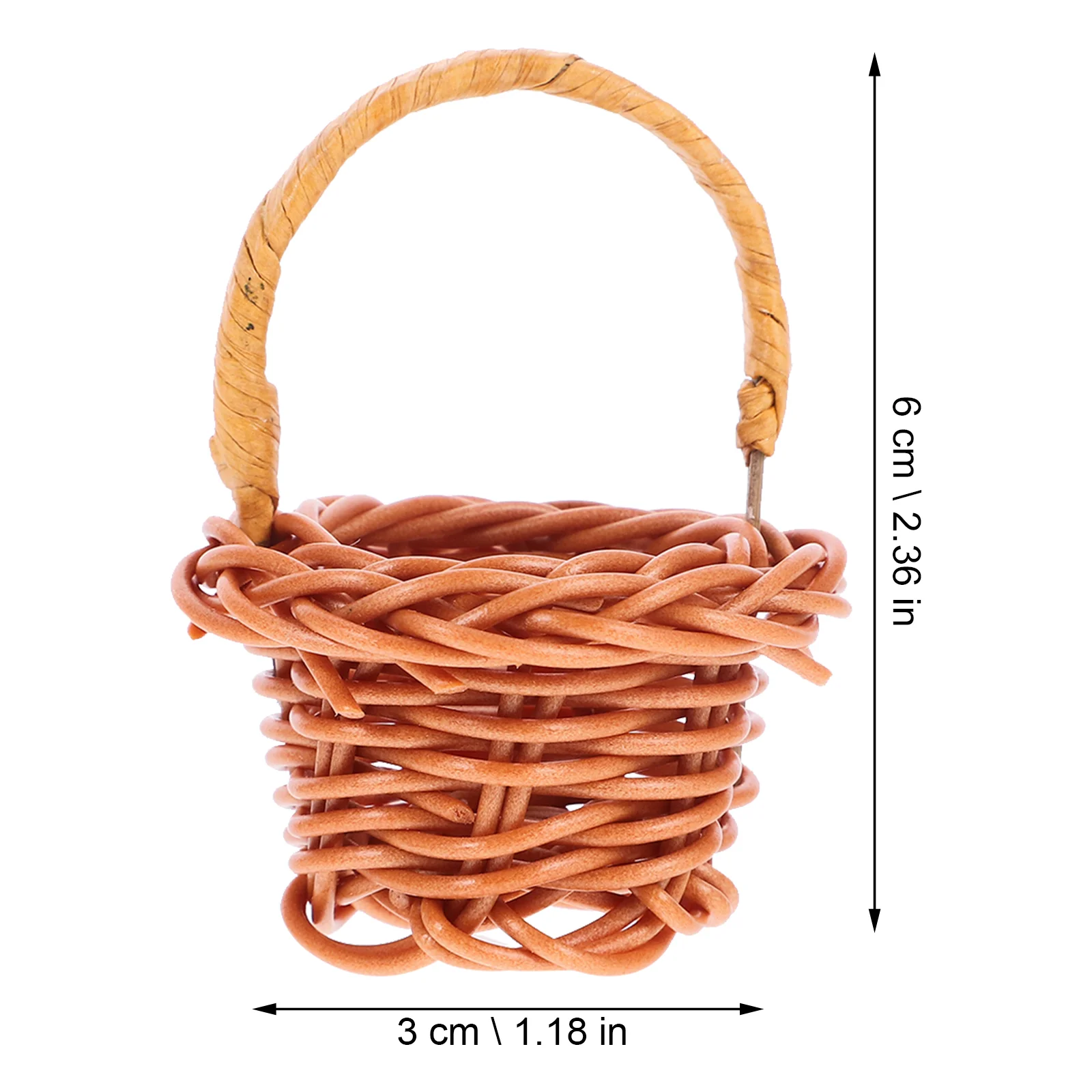 10 PCS Wicker Laundry Basket Small Rattan Mini Shopping Hamper Bedroom Coffee Prop Child