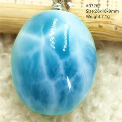 Natural Blue Larimar Oval Pendant Necklace Women Men Best Gift Fashion Rare Stone Larimar Jewelry Gemstone AAAAAA