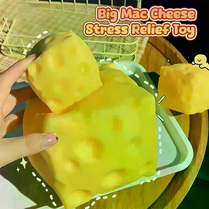 Large Cheese Squeeze Toy Giant Size Fidget Toy Anti Stress Rebound Cheese Plaything for Home Office