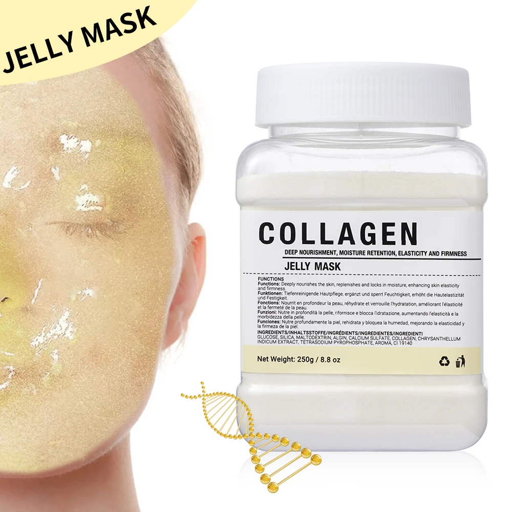 EJW Professional Collagen Hydro Jelly Mask Powder for Hydrated, Smooth Skin - Gel Peel Off/Vitamin C Jelly Face Mask Powder