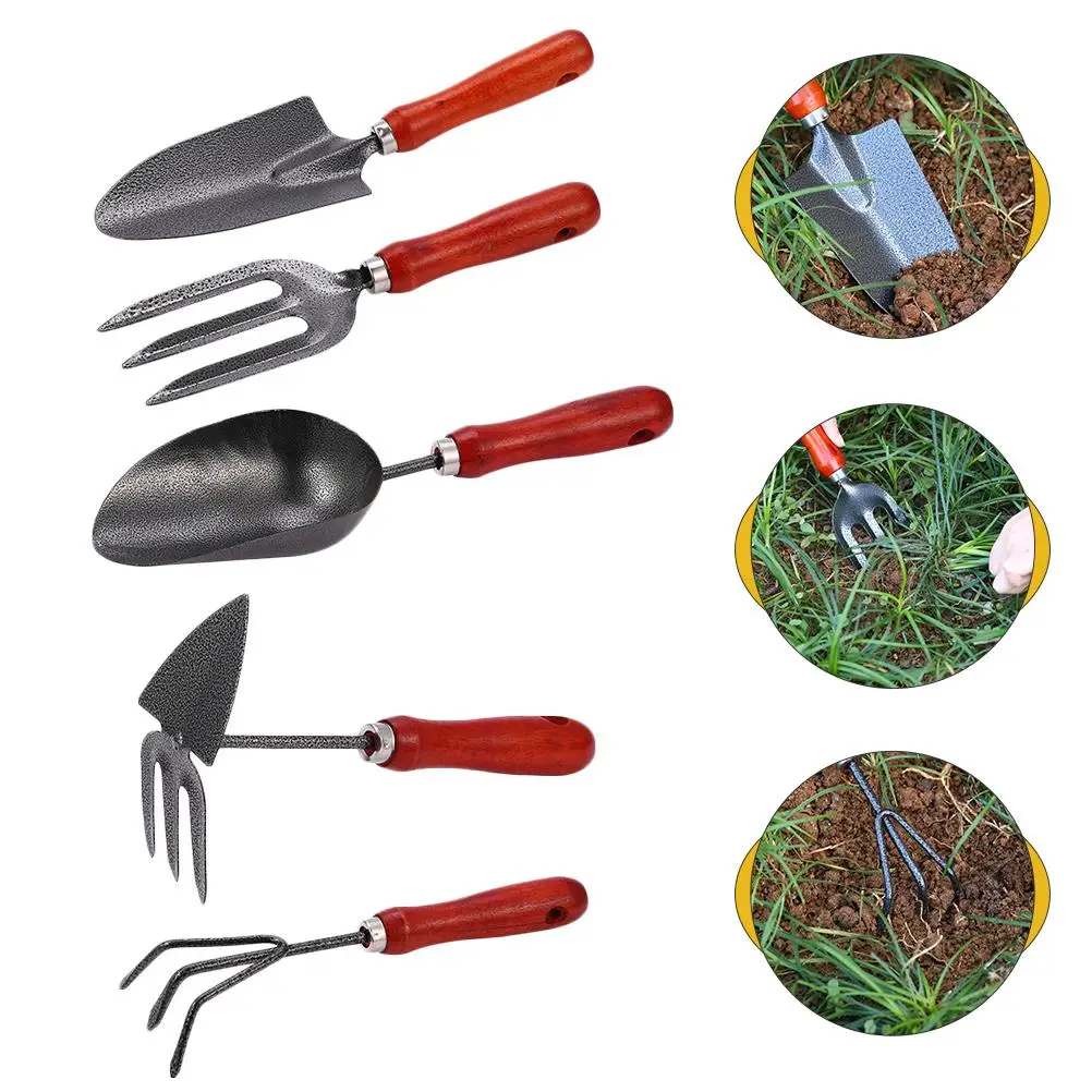 Garden Tool Set Stainless Steel Rakes Shovels Lightweight Portable Outdoor Tools Ergonomic Handle Durable Gardening Rake Hoe