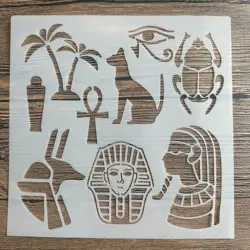 20 *20 cm DIY pharaoh mold for painting stencils stamped photo album embossed paper card on wood, fabric, wall Golden Mask