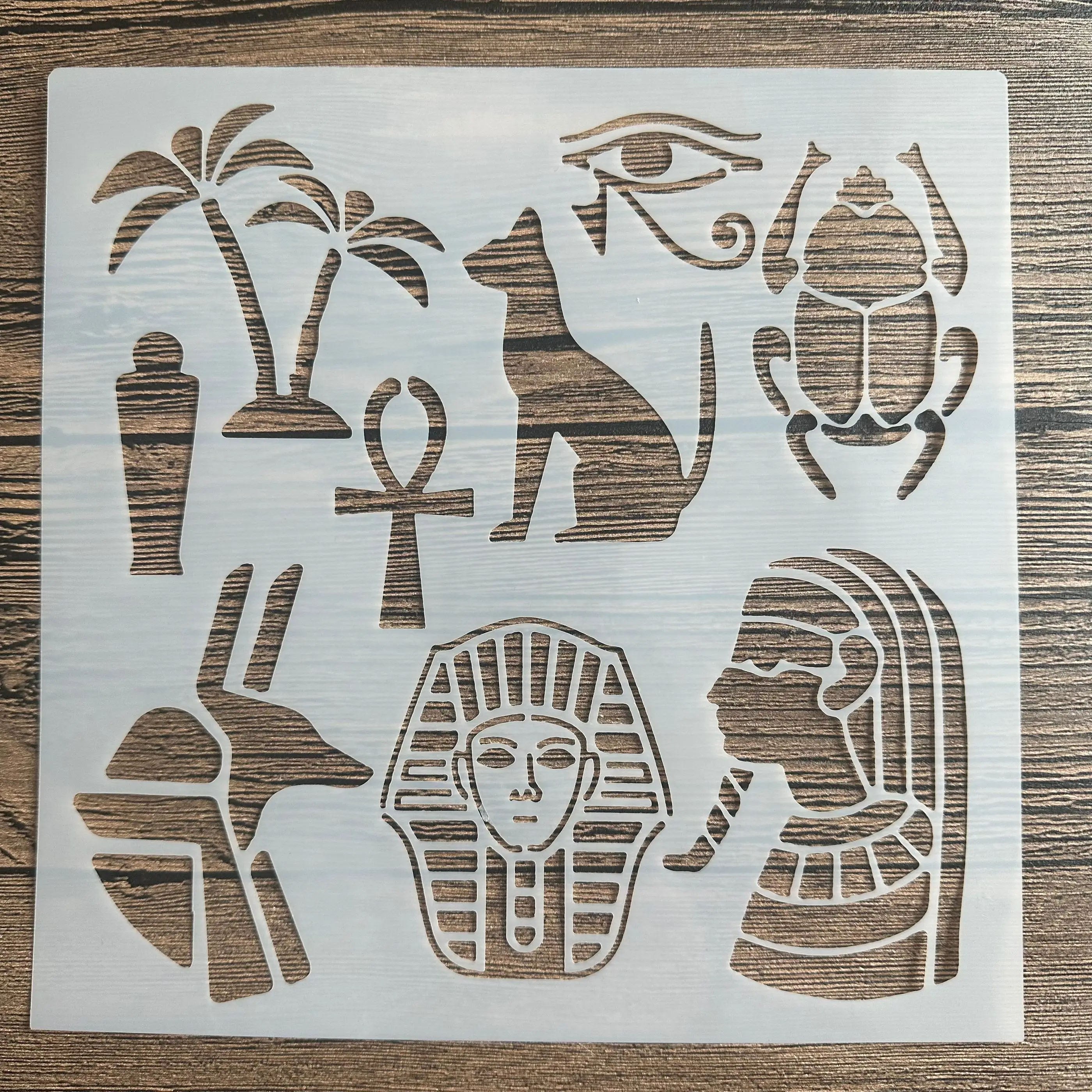 20 *20 cm  DIY pharaoh mold for painting stencils stamped photo album embossed paper card on wood, fabric, wall Golden Mask