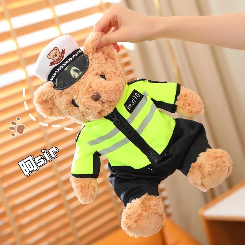 

Plush Police Bear Toys Traffic Teddy Bear Peluche Dolls Full Stuffed Animal Toy For Kids Boys Christmas Birthday Gifts