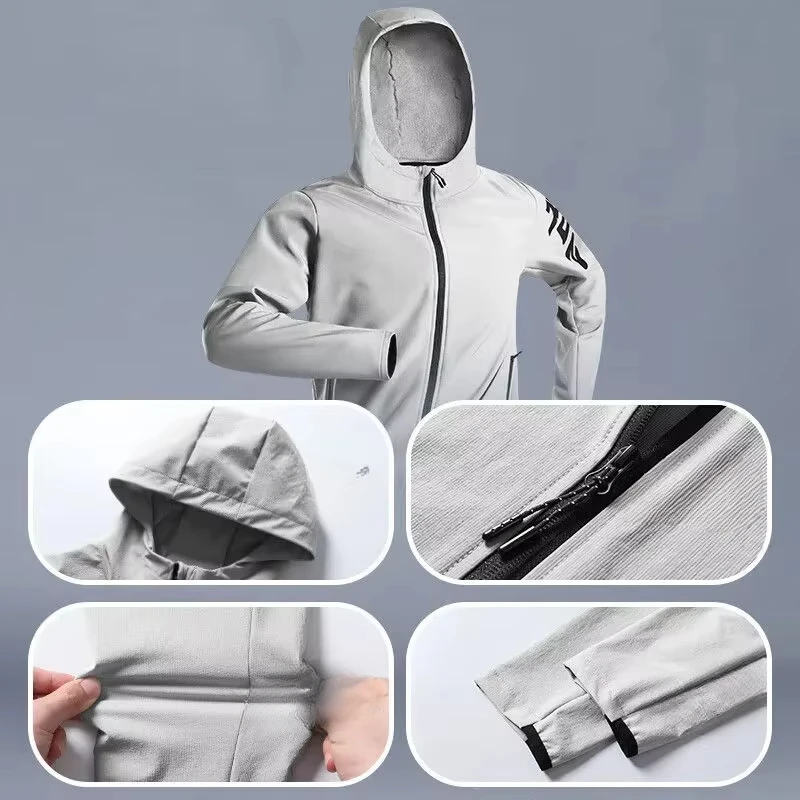 Men's Sportswear 5pcs Set Quick-Dry Clothes Running Cycling Jacket Spring Outdoor Fitness Leisure Men's Clothing Sports Suits