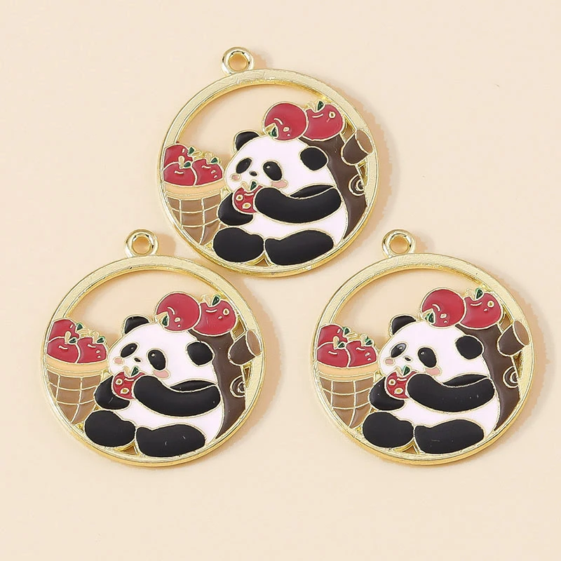 Leslie 10 Stück niedliche Tier-Cartoon-Anhänger mit großen Pandas für Halsketten, Armbänder, Ohrringe, Anhänger, DIY-Schmuckherstellungszubehör – Detail 9