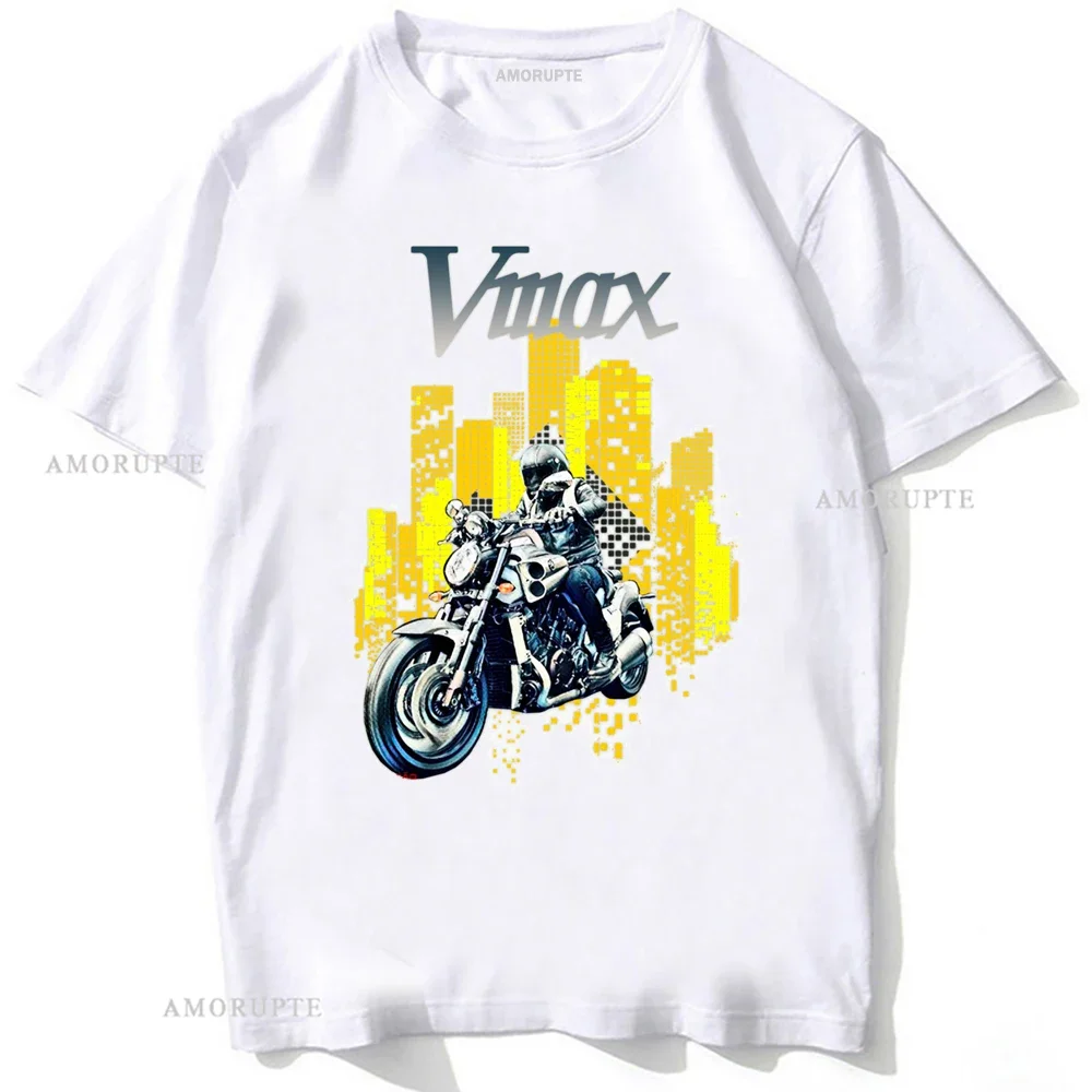 Vmax Rider Skull Street Motorcycle T-Shirt New Summe Men Short Sleeve Moto Sport Hip Hop Boy Casual Tees Fashion Riding Tops