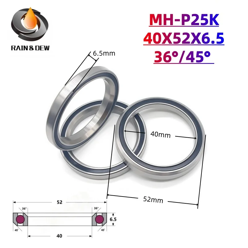 4PCS MH-P25K 40X52X6.5 mm Bike Headset 36/45 Bearings For Cane Creek ACB Road MTB Angular Contact Bicycle Bearing ACB4052