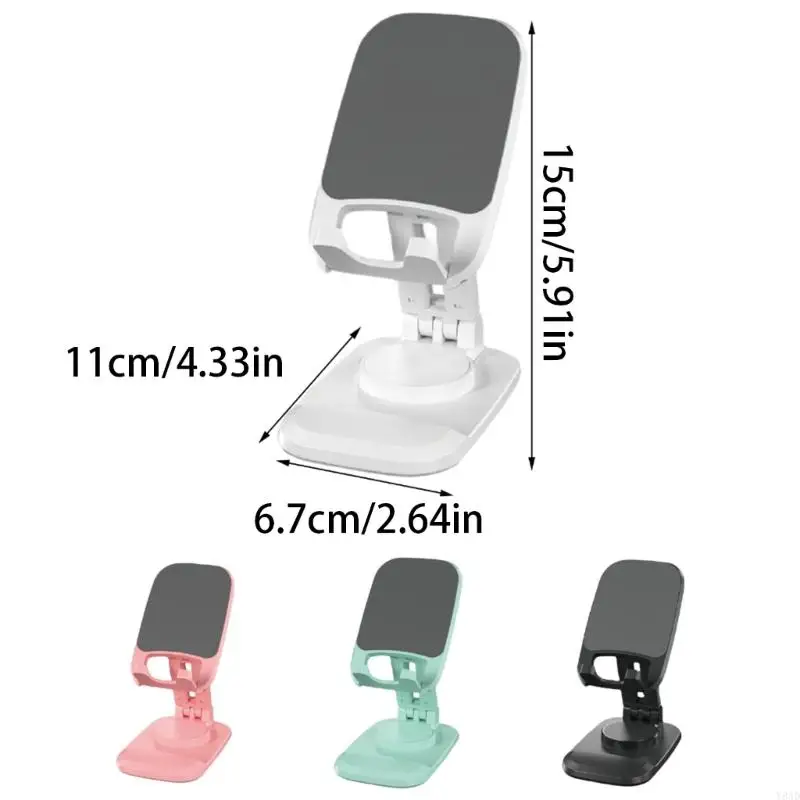 Y8AD Foldable Cellphone Stand, NonSlip Cradle Dock Stable Desktop Holder Angle Adjustable for Video Live Streaming