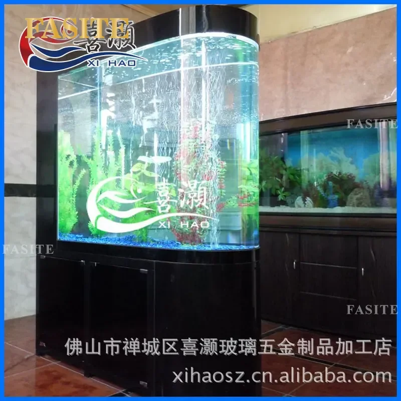 For Large Screen Bullet Ecological Fish Tank Aquarium Medium Ultra White Glass Bottom Filter Customized