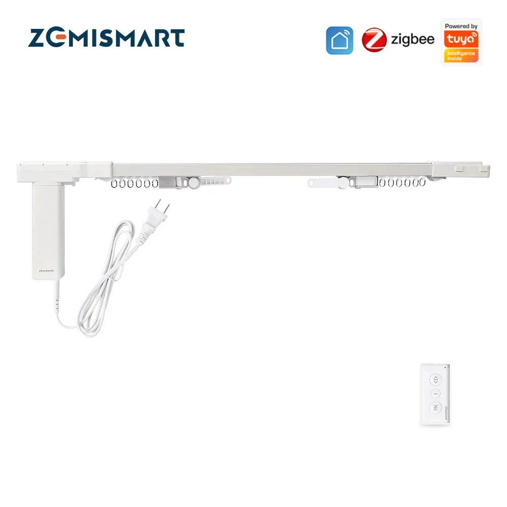 Zemismart Tuya Zigbee Motorized Splicing Curtain Track Smart Electric Motor Beltless Design Alexa Google Home Voice Control