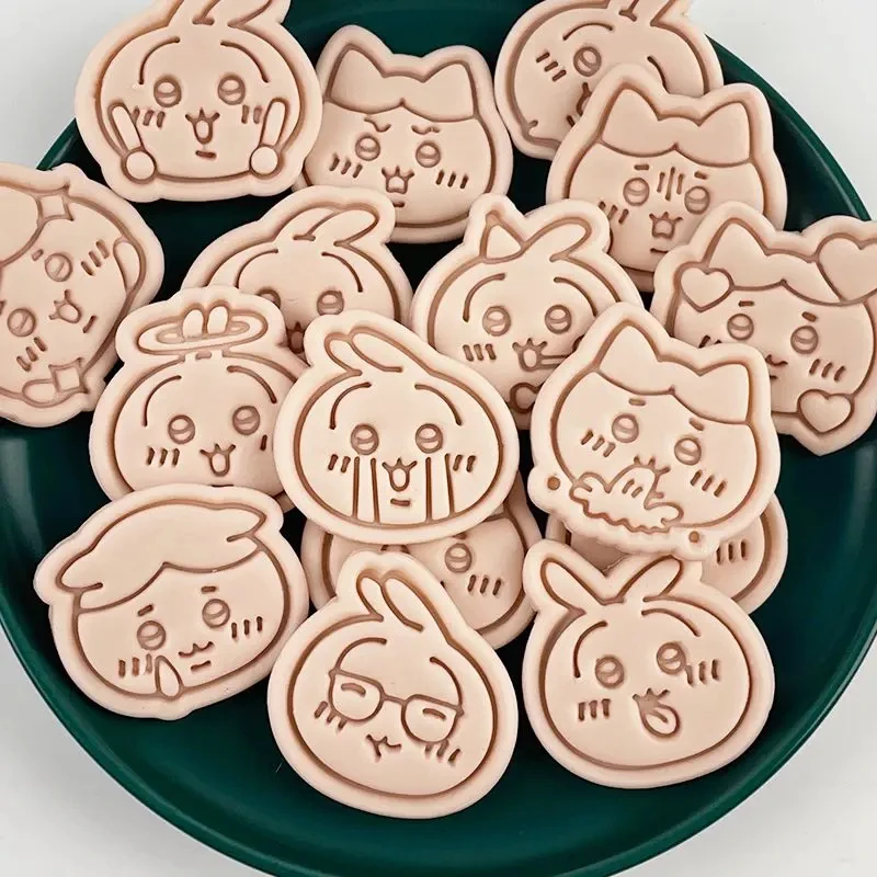 Usagis Chiikawas Hachiwares Cartoon Cute Press Stone Plastic Mold Anime Kawaii Home Baking Kitchen Butter Cookie 3D Cookie Mold