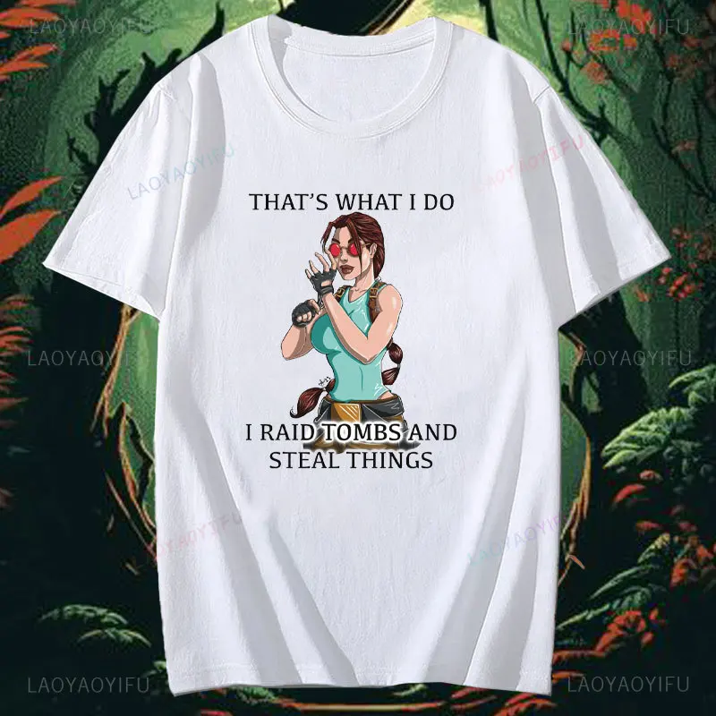 Tomb Raider Lara Croft Adventure Game Film Creative Printed T Shirt Men Women Short Sleeve Cotton Street Fashion Cool Camisetas