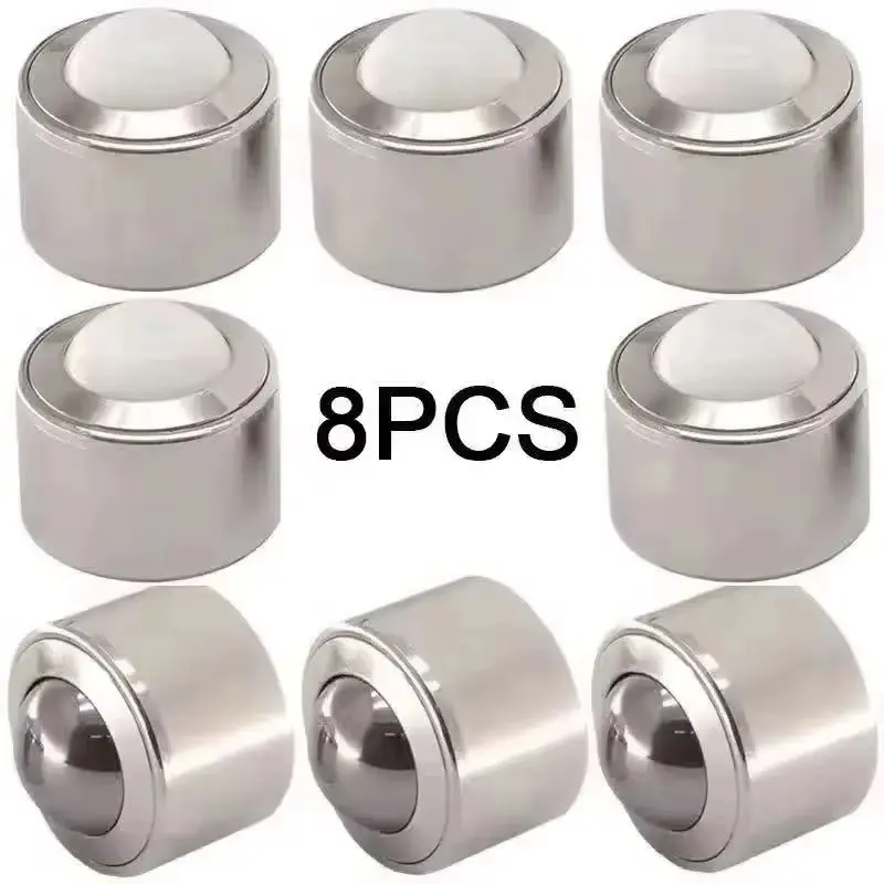 8PCS Precision Conveying Universal Ball Transfer Unit Ball Bearing Bull Eye Wheels Transfer Omni Wheels Conveyor Rollers Sliders