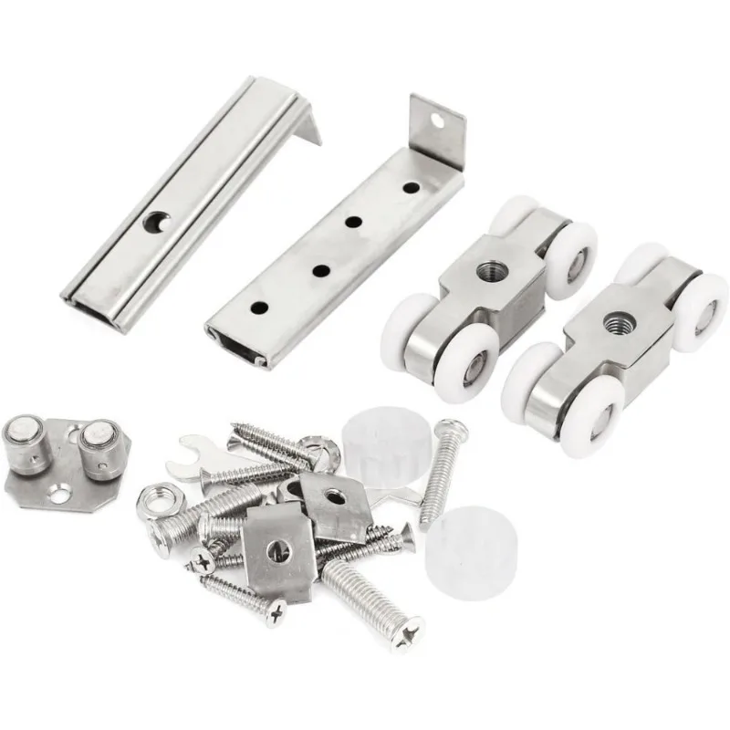 1Set Stainless Steel Wooden Door Hanging Wheel Pulley Sliding Door Hanging Wheel Glass Balcony Sliding Door Wheel Silent Track Wheel