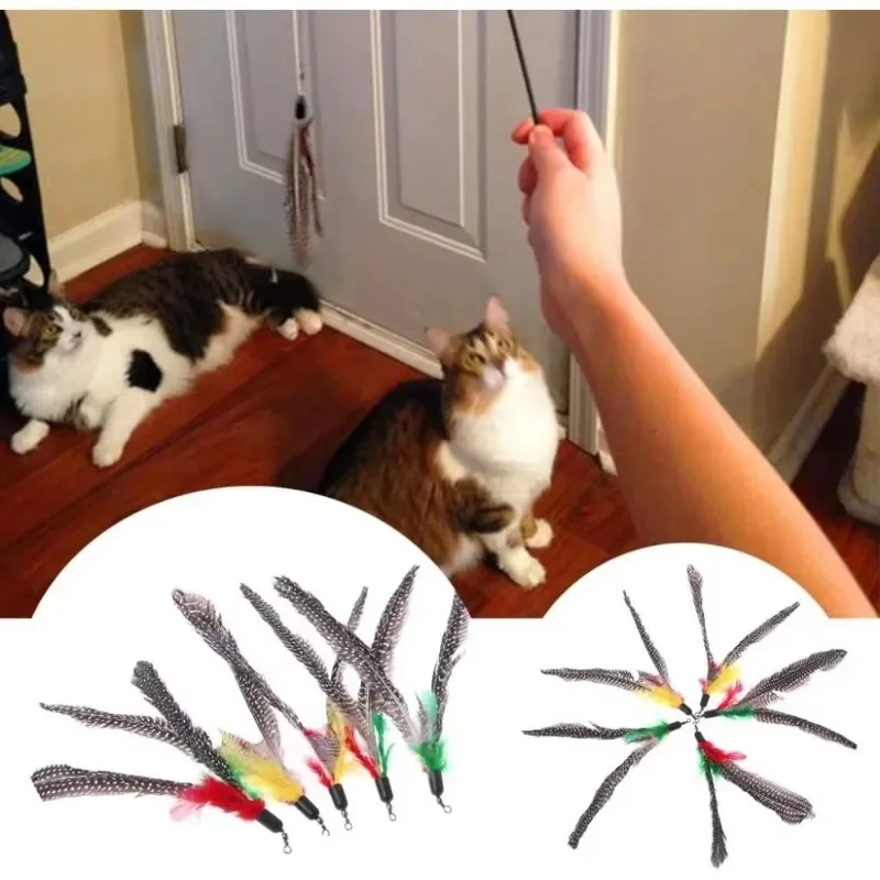 5Pcs Infrared Light Pattern Projection Cats Toy Interactive Teaser Sticks Cat Products Handmade Replacement Cat Feather Toy
