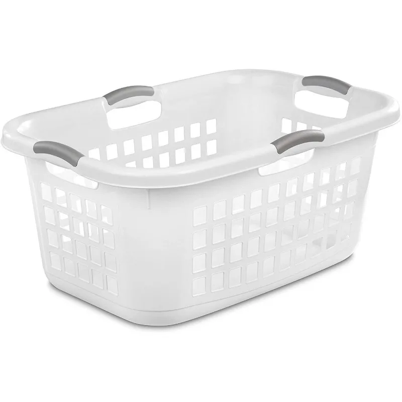 Sterilite 2 Bushel Ultra Laundry Basket, Large,Plastic with Comfort Handles to Easily Carry Clothes to and from the Laundry Room