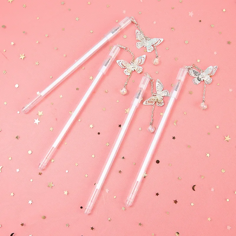 

20 шт. новая корейская версия канцелярских принадлежностей, креативные металлические гелевые ручки с бабочками, милые студенческие канцелярские принадлежности, ручка для подписи B