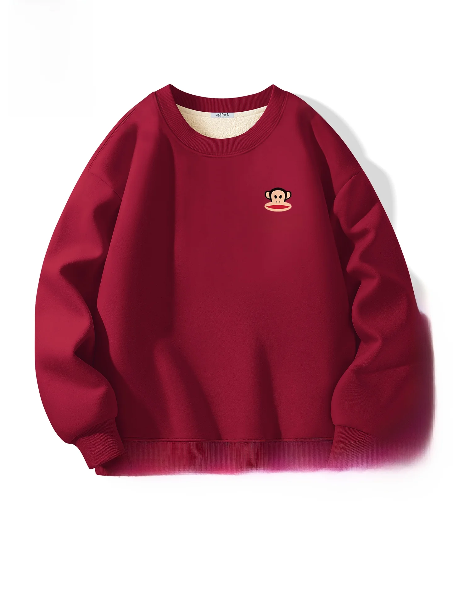 

2026 Chinese Zodiac Year Monkey Red round Ne Sweatirt Jaet Men Winter Lamb Velvet Casual Comfortable Sweatirt