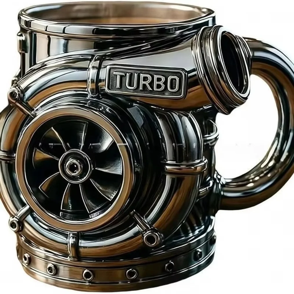 Creative Engine Turbo Design Mug Resin Stainless Steel Tumbler Unique Office Coffee Cup Personalized Home Drinkware Gift for Car