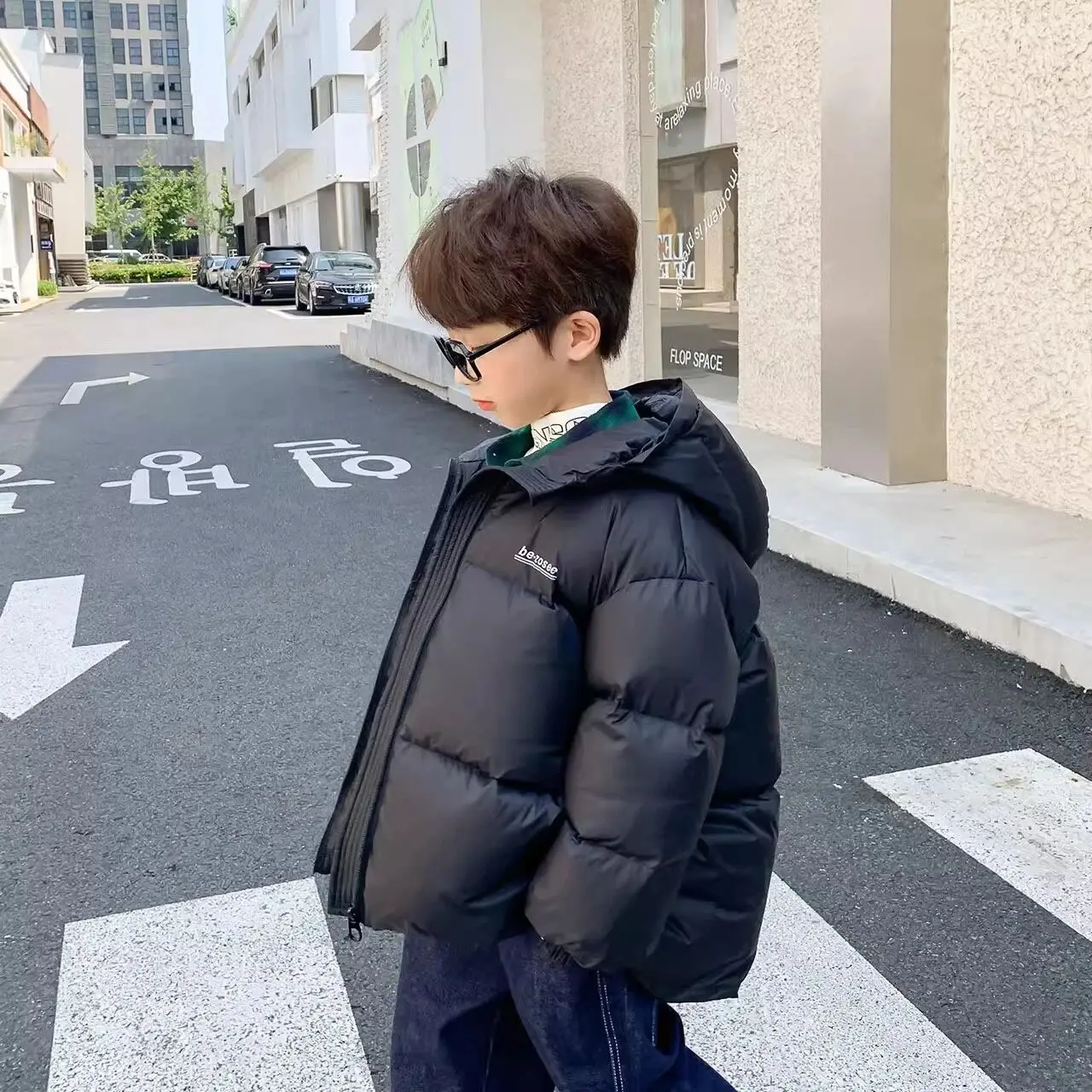 Children's Down Cotton Jacket Autumn/Winter New Style Boy Warm Cotton Padded Clothes for Adults